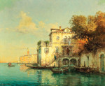 ₴ Репродукція міський пейзаж від 259 грн.: Венеція, вид на канал у променях заходу сонця