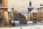 ₴ Репродукція міський пейзаж від 293 грн.: Зима у Кракові