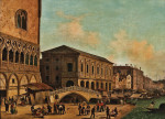 ₴ Репродукція міський пейзаж від 235 грн.: Венеція, жвава сцена біля Понте делла Палья