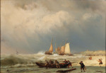 ⚓Репродукція морський пейзаж від 223 грн.: Рибалки на пляжі і буря, що насувається