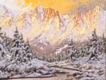 ₴ Репродукция пейзаж от 241 грн: Зимний пейзаж горной долины