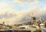 ₴ Репродукция пейзаж от 223 грн.: Голландский зимний пейзаж с фигуристами