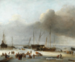 ₴ Репродукція краєвид від 259 грн.: Льодове катання у східних доках Амстердаму