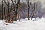 ₴ Репродукція краєвид від 217 грн.: Ворон на сніговому узліссі лісу