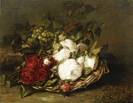 ₴ Репродукція натюрморту від 247 грн.: Білі та червоні троянди та виноград