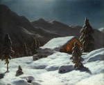 ₴ Репродукция картины пейзаж от 198 грн.: Лунный зимний пейзаж