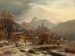 ₴ Репродукція краєвид від 386 грн.: Зимова ідилія з видом на руїни Кропфсберга, Тіроль