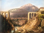₴ Репродукція краєвид від 235 грн.: Альпійський літній краєвид з видом на міст Трісанна біля Ландека