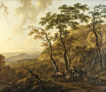 ₴ Репродукция пейзаж от 271 грн.: Горный пейзаж с погонщиками мулов