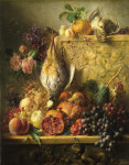 ₴ Репродукція натюрморт від 325 грн.: Натюрморт з фруктами, квітами та дичиною