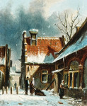 ₴ Репродукція міський краєвид від 237 грн.: Зимовий вигляд міста