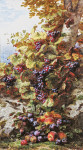 ₴ Репродукция натюрморт от 246 грн.: Виноград, персики, чернослив и воробей