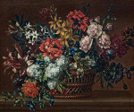 ₴ Репродукція натюрморт від 259 грн.: Квіти у кошику на виступі