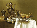 ₴ Картина натюрморт відомого художника від 189 грн.: Олов'яний та срібний посуд і краб