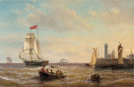 ⚓Репродукція морський краєвид від 211 грн.: Кораблі біля пірсу з маяком