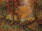 ₴ Репродукція краєвид від 346 грн.: Лісова просіка восени
