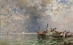 ⚓Репродукція морський краєвид від 278 грн.: Рибалки в бухті Палермо