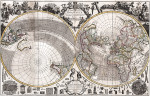 ₴ Стародавні карти з високою роздільною здатністю від 310 грн.: Нова та правильна карта світу спроектована на площину горизонту
