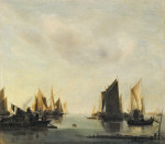 ⚓ Картина морський пейзаж відомого художника від 213 грн.: Прибережна сцена з вітрильних суден