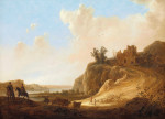 ₴ Картина пейзаж відомого художника від 180 грн.: Гірський пейзаж з руїнами замку