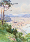 ₴ Картина пейзаж художника від 164 грн.: Вид на Брегенц і озеро Бодензеє