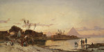 ₴ Картина пейзаж художника від 133 грн.: В'їзд в місто вздовж Нілу
