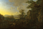 ₴ Картина пейзаж відомого художника від 175 грн.: Скелястий пейзаж з селянами і в'ючними мулами