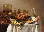 ₴ Картина натюрморт відомого художника від 199 грн.: Натюрморт з ремером, крабом і очищеним лимоном