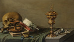 ₴ Картина натюрморт відомого художника від 158 грн.: Ванітас з годинником, черепом і черепашками