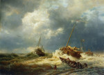 ₴ Купити картину море відомого художника від 175 грн.: Суда в шторм на голландському узбережжі