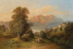 ₴ Картина пейзаж художника від 184 грн.: Гмунден-ам-Траунзее, на задньому плані Хелленгебірге
