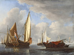 ⚓ Картина морський пейзаж художника від 204 грн.: Яхта і інші судна в штиль