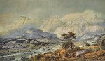 ₴ Репродукция пейзаж от 164 грн.: Вид на Кавказ с рекой Терек
