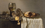 ₴ Картина натюрморт відомого художника від 174 грн.: Натюрморт з фруктовим пирогом і різної посудом