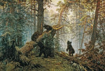 ₴ Картина пейзаж известного художника от 189 грн: Утро в сосновом лесу