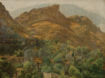 ₴ Картина пейзаж известного художника от 236 грн.: Вид на гірський містечко Мола недалеко від Таорміна