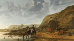 ₴ Картина пейзаж відомого художника від 188 грн.: Річковий краєвид з вершниками