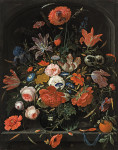 ₴ Репродукция натюрморт от 388 грн.: Цветы в стеклянной вазе
