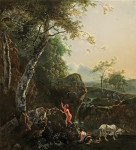 ₴ Купити картину пейзаж художника від 225 грн: Гірський пейзаж з водоспадом