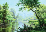 ₴ Репродукция пейзаж от 291 грн.: Кувшинки на реке