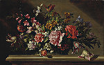 ₴ Картина натюрморт відомого художника від 205 грн.: Квіти у кошику
