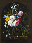 ₴ Купить натюрморт художника от 196 грн.: Натюрморт з квітами у кришталевій вазі