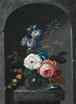 ₴ Репродукція натюрморт від 200 грн.: Квіти у стилі бароко у кам'яній ніші