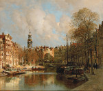 ₴ Репродукція міський краєвид 277 грн.: Вид на канал Сінгел і Блуменмаркт поблизу Мун, Амстердам