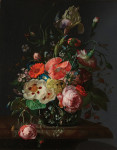 ₴ Репродукція натюрморт від 247 грн.: Натюрморт з квітами на мармуровому столі