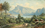 ₴ Репродукция пейзаж от 205 грн.: Вид на монастырь Мондзее и Драхенванд