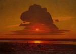 ₴ Репродукція краєвид від 235 грн.: Червоний захід сонця на Дніпрі