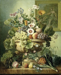 ₴ Репродукція натюрморт від 200 грн.: Квіти та фрукти