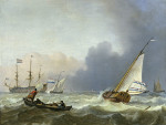 ⚓Репродукція морський пейзаж від 241 грн.: Бурхливе море з голландською яхтою