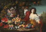 ₴ Репродукція натюрморт від 328 грн.: Алегорична жіноча фігура з квітами та фруктами